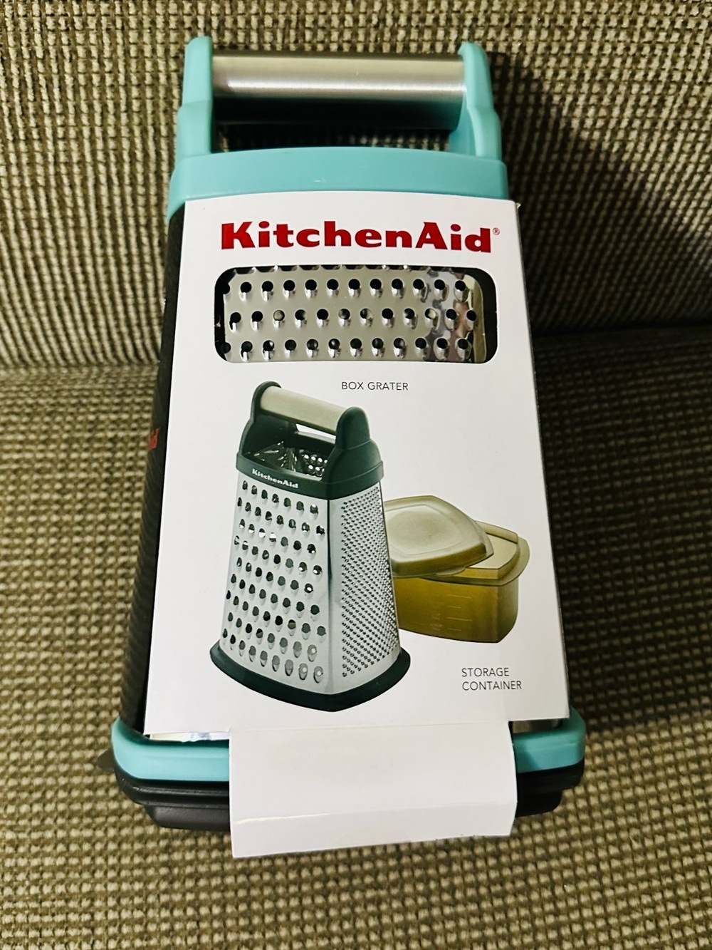 KitchenAid Box Grater with Covered Storage Container | Aqua/Black | New